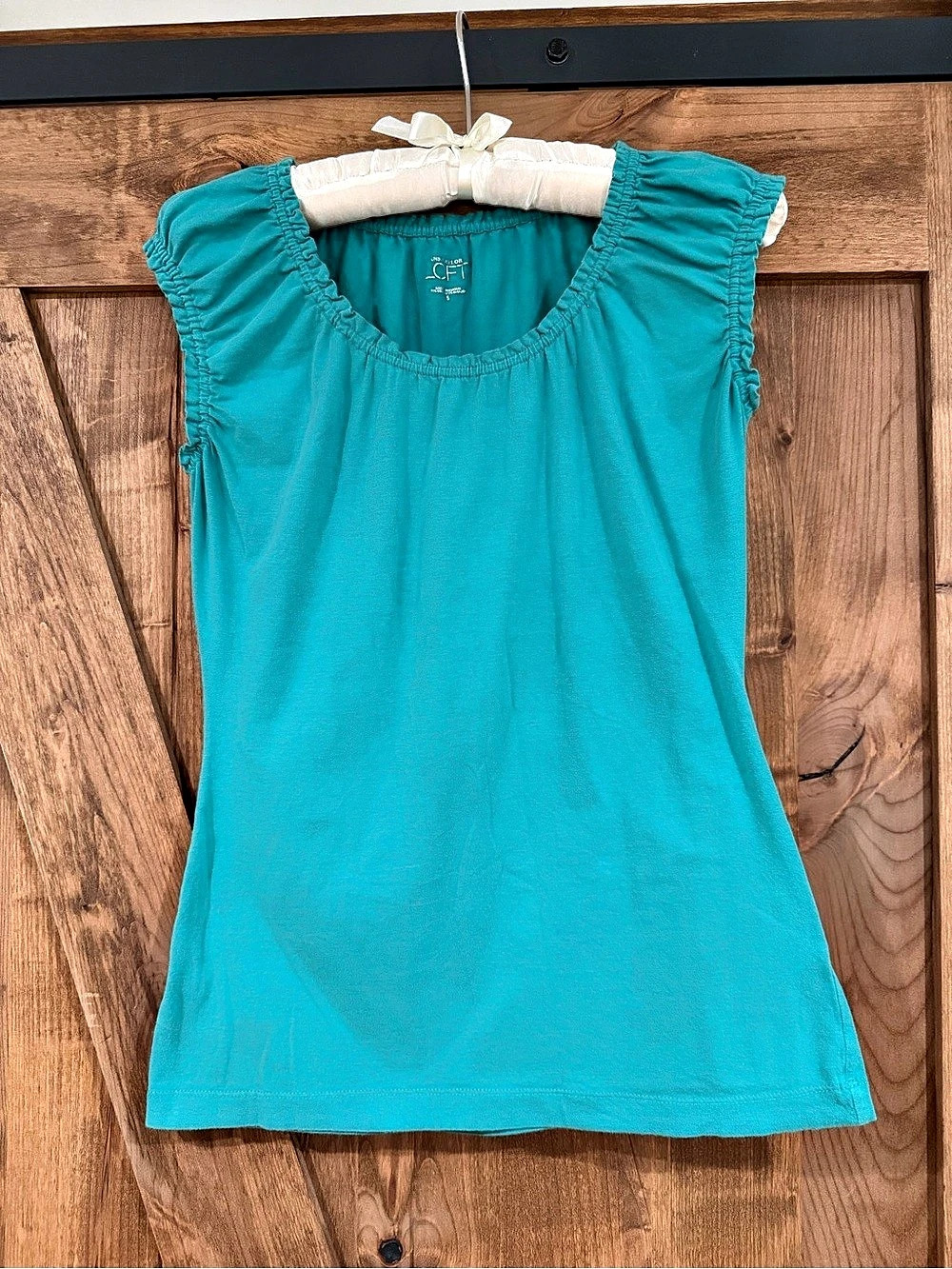 Ann Taylor LOFT Cap Sleeve Top in Teal Size Small Like New